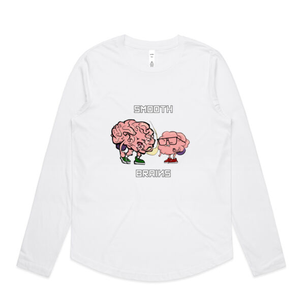 Womens Curve Longsleeve Tee - Smooth Brains Thumbnail