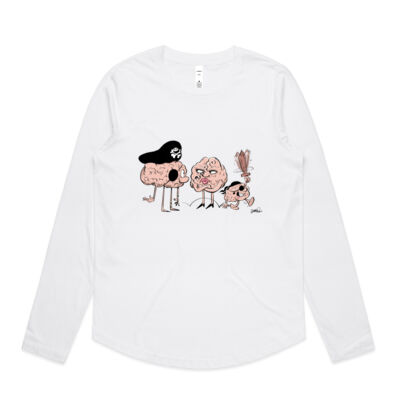 Womens Maple Curve Longsleeve Tee- Smooth Brain Family Thumbnail